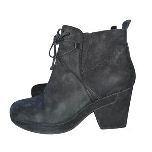 Eileen Fisher Black Vim Lace-up Nubuck Ankle Boots